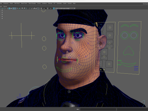 Rigged Police Officer Toon Character Toon Cop 3Dモデル