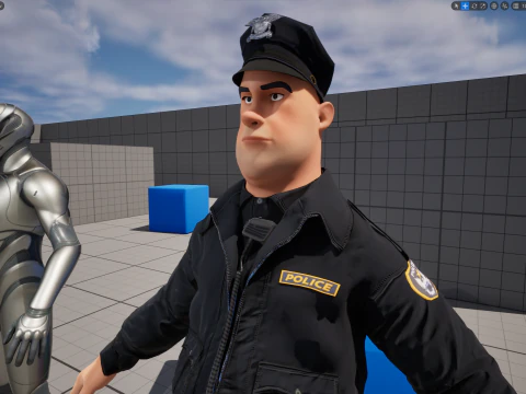 Manipulierter Polizist Toon Charakter Toon Cop 3D Modell