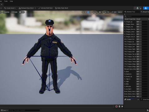 Rigged Police Officer Toon Character Toon Cop 3Dモデル