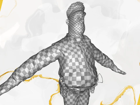 Manipulierter Polizist Toon Charakter Toon Cop 3D Modell