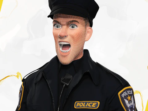 3D Law Enforcement Toon Character Police Officer 3D Model