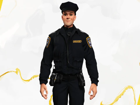 3D Law Enforcement Toon Character Police Officer 3D Model