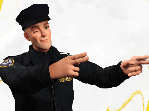 3D Law Enforcement Toon Character Police Officer 3D Model