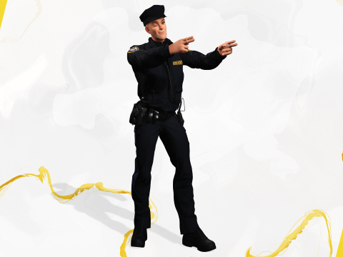 3D Law Enforcement Toon Character Police Officer 3Dモデル