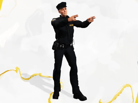 3D Law Enforcement Toon Character Police Officer 3D Model