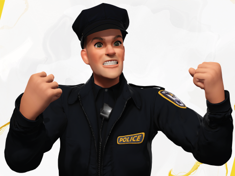 3D Law Enforcement Toon Character Police Officer 3Dモデル