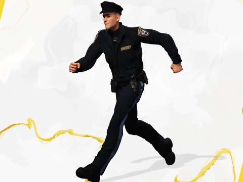 3D Law Enforcement Toon Character Police Officer 3Dモデル