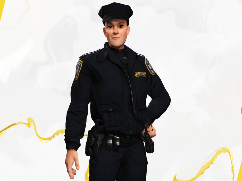 3D Law Enforcement Toon Character Police Officer 3Dモデル