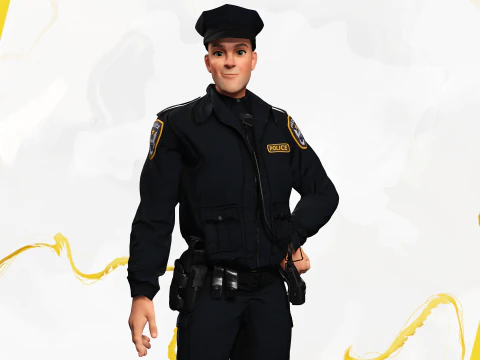 3D Law Enforcement Toon Character Police Officer 3D Model