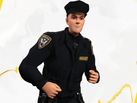 3D Law Enforcement Toon Character Police Officer 3D Model
