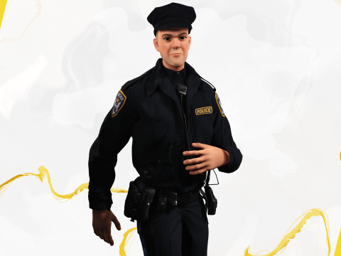 3D Law Enforcement Toon Character Police Officer 3Dモデル
