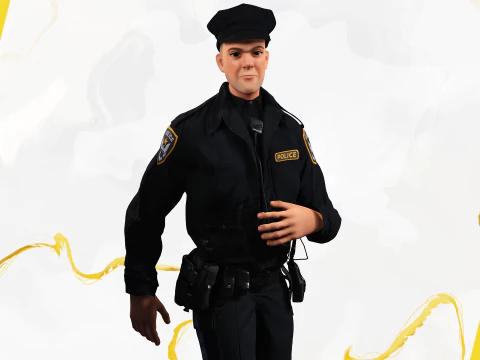 3D Law Enforcement Toon Character Police Officer 3D Model