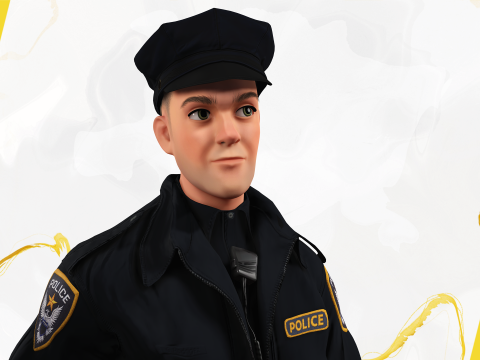 3D Law Enforcement Toon Character Police Officer 3Dモデル