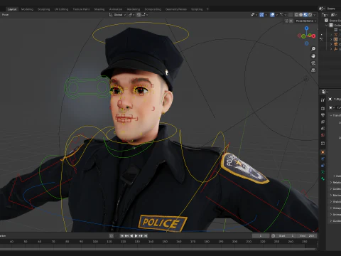3D Law Enforcement Toon Character Police Officer 3D Model