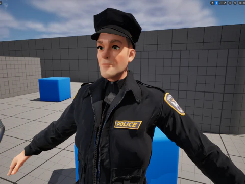 3D Law Enforcement Toon Character Police Officer 3D Model