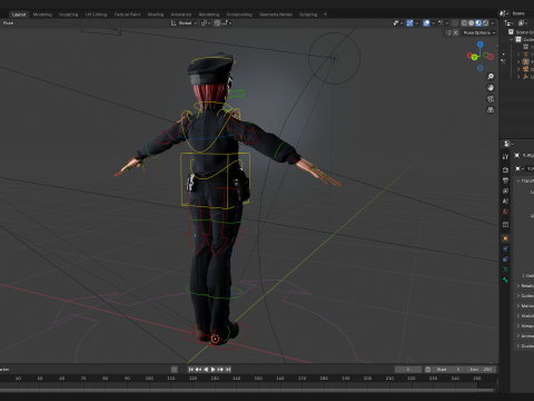 Stylized Female Police Officer Rigged woman cop Policewoman Modèle 3D