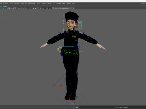 Stylized Female Police Officer Rigged woman cop Policewoman Modèle 3D