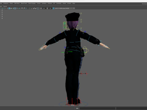 Ufficiale di polizia femminile stilizzato Poliziotto donna truccata Poliziotta Modello 3D