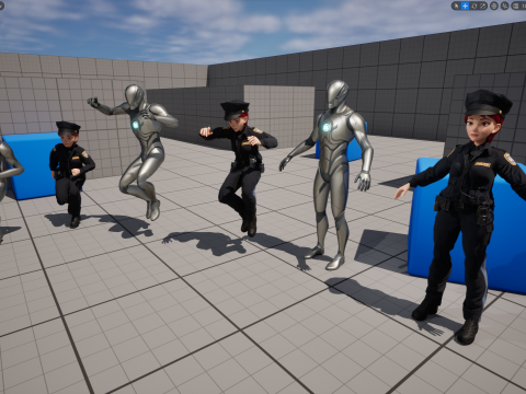 Stylized Female Police Officer Rigged woman cop Policewoman Modèle 3D
