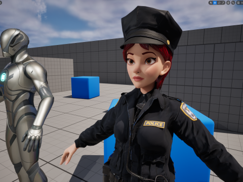 Stylized Female Police Officer Rigged woman cop Policewoman Modèle 3D