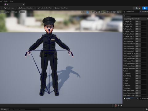 Stylized Female Police Officer Rigged woman cop Policewoman Modèle 3D