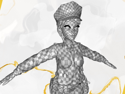 Stylized Female Police Officer Rigged woman cop Policewoman Modèle 3D