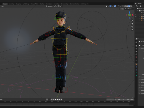 Toon Police Woman 3D Character Female Law Enforcement Office Modello 3D