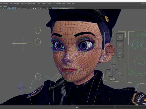 Toon Police Woman 3D Character Female Law Enforcement Office Modello 3D