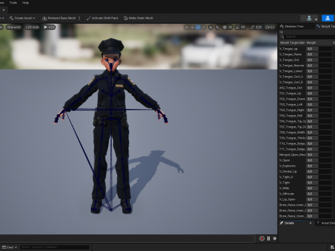 Toon Police Woman 3D Character Female Law Enforcement Office Modello 3D