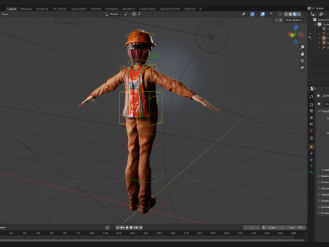 Stylized Female Construction Worker Rigged Builder in Safety 3D Model