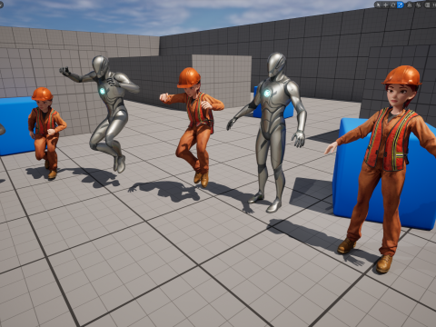 Stylized Female Construction Worker Rigged Builder in Safety 3D Model