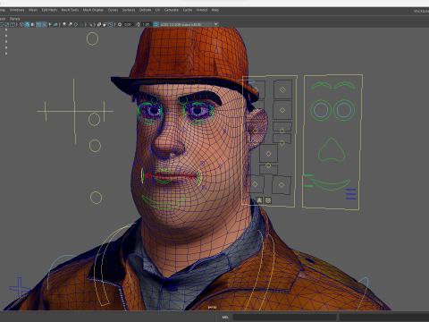 Cartoon Construction Worker in Jacket with Hard Hat 3D Model
