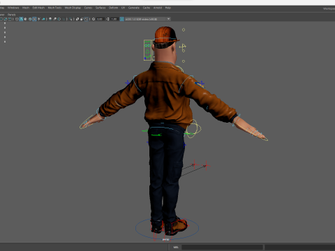 Cartoon Construction Worker in Jacket with Hard Hat 3D Model