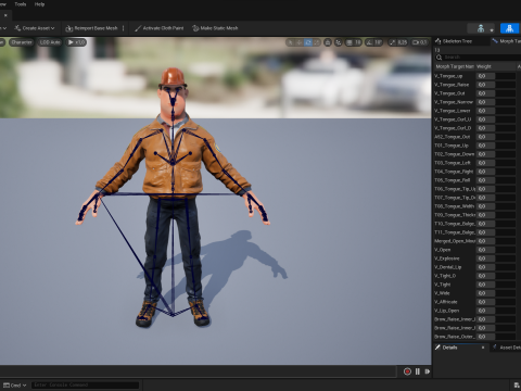 Cartoon Construction Worker in Jacket with Hard Hat 3D Model