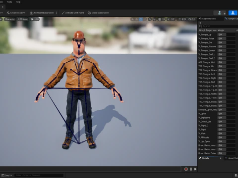 Cartoon Construction Worker in Jacket with Hard Hat 3D Model
