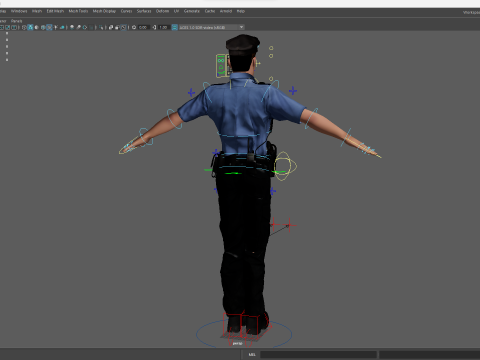 Stylized Cartoon Police Officer Policeman Rigged Modèle 3D