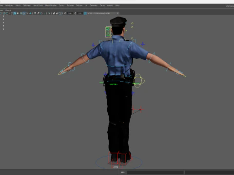 Stylized Cartoon Police Officer Policeman Rigged 3D Model
