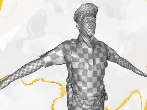 Stylized Cartoon Police Officer Policeman Rigged Modèle 3D