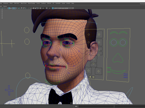 Stylized Cartoon Waiter Rigged Receptionist 3D Character Model 3D