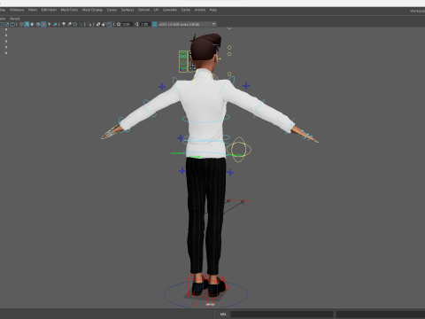 Stylized Cartoon Waiter Rigged Receptionist 3D Character Model 3D
