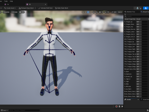 Stylized Cartoon Waiter Rigged Receptionist 3D Character Model 3D