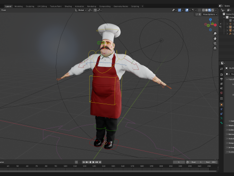 Cartoon Cook With Apron Fully Rigged Stylized Cartoon Chef 3D-Modell