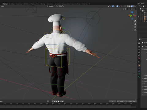 Cartoon Cook With Apron Fully Rigged Stylized Cartoon Chef 3D-Modell