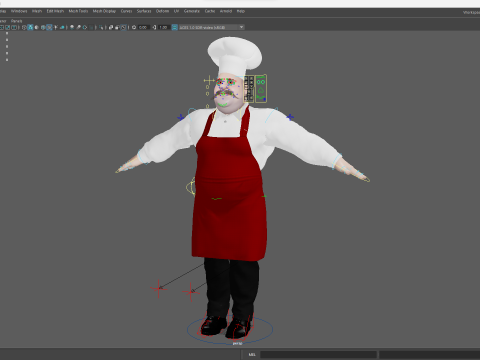 Cartoon Cook With Apron Fully Rigged Stylized Cartoon Chef 3D-Modell