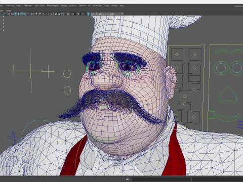 Cartoon Cook With Apron Fully Rigged Stylized Cartoon Chef 3D-Modell