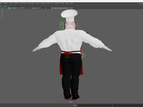 Cartoon Cook With Apron Fully Rigged Stylized Cartoon Chef 3D-Modell