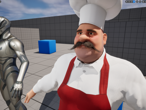 Cartoon Cook With Apron Fully Rigged Stylized Cartoon Chef 3D-Modell