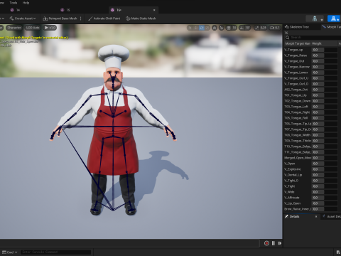 Cartoon Cook With Apron Fully Rigged Stylized Cartoon Chef 3D-Modell