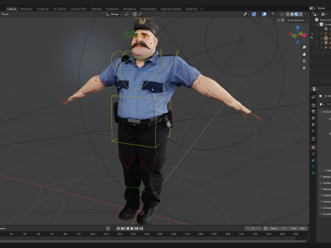 Stylized Cartoon Police Officer Chubby Policeman 3d 3D 模型
