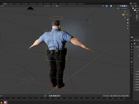 Stylized Cartoon Police Officer Chubby Policeman 3d 3D 模型